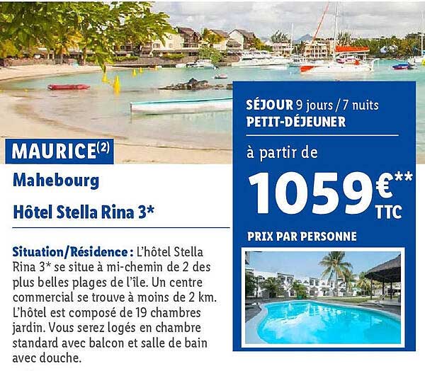 maurice mahebourg : hôtel stella rina 3*