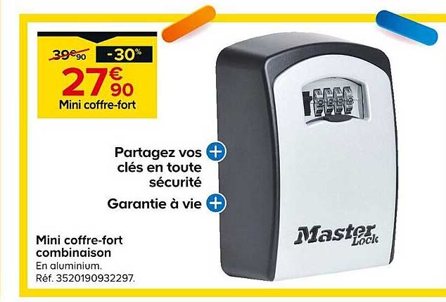 mini coffre-fort combinaison master lock