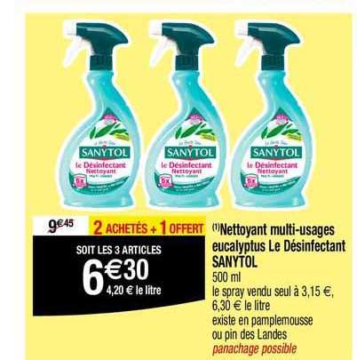 nettoyant multi-usages eucalyptus le désinfectant sanytol