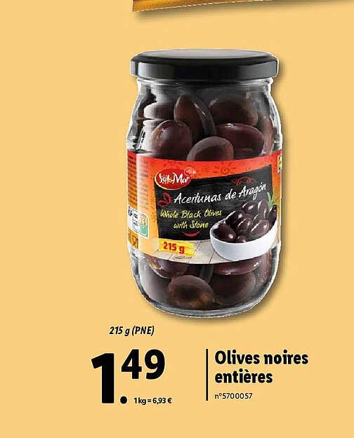 olives noires entières sol & mar
