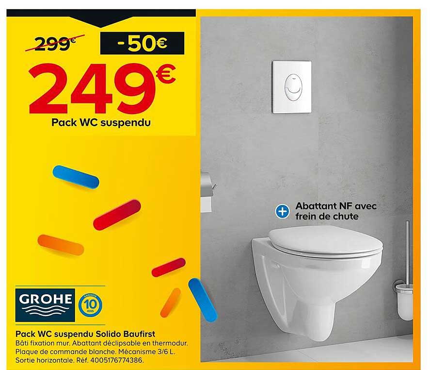 pack wc suspendu solido baufirst grohe