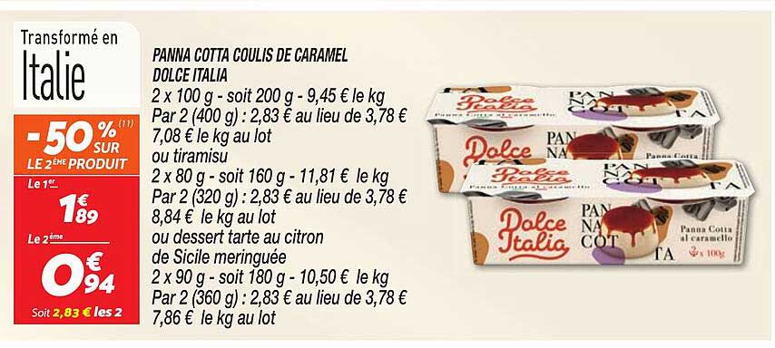 panna cotta coulis de caramel dolce italia