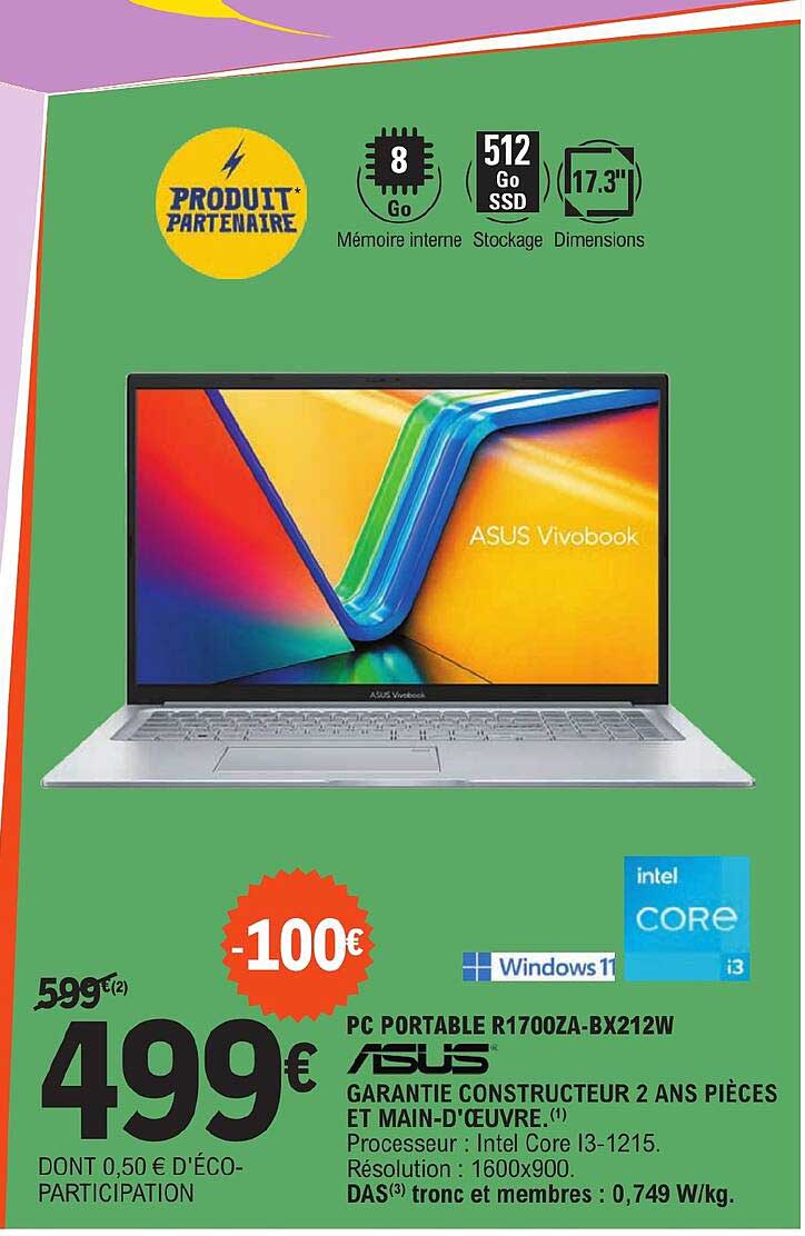 Pc Portable R1700za-bx212w Asus