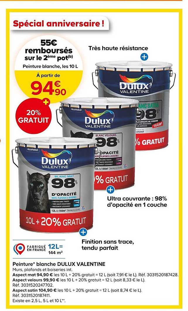 Peinture Blanche Dulux Valentine