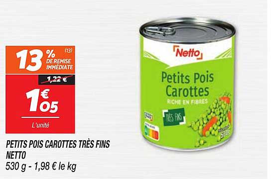 petits pois carottes très fins netto