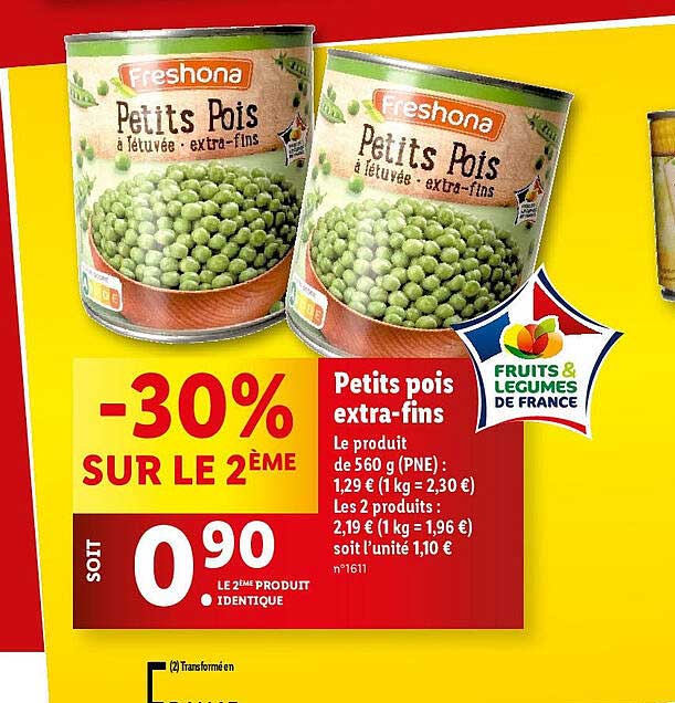 petits pois extra-fins freshona