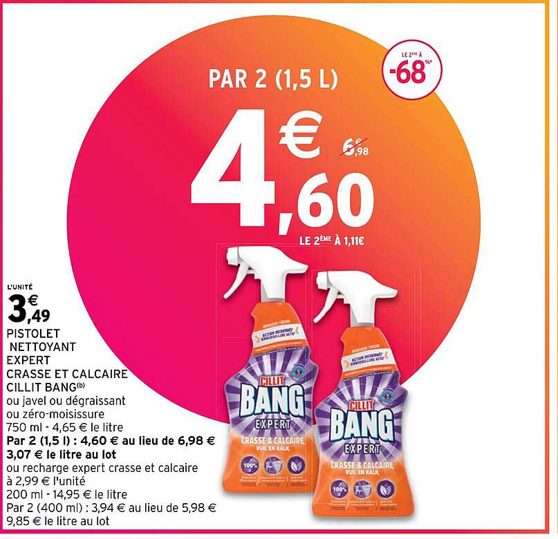 pistolet nettoyant expert crasse et calcaire cillit bang