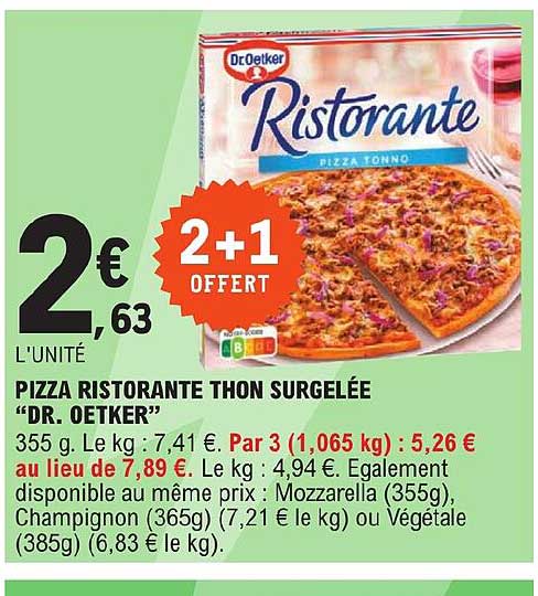 pizza ristorante thon surgelée "dr. oetker"
