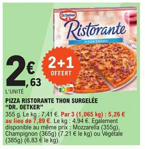 pizza ristorante thon surgelée "dr. oetker"