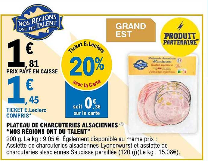 plateau de charcuteries alsaciennes "nos régions ont du talent"
