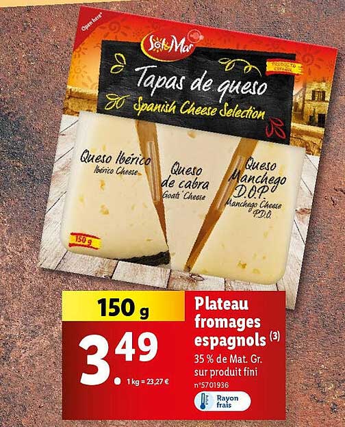plateau fromages espagnols sol & mar