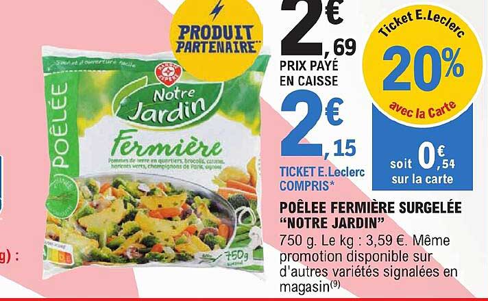 poêlée fermière surgelée "notre jardin"