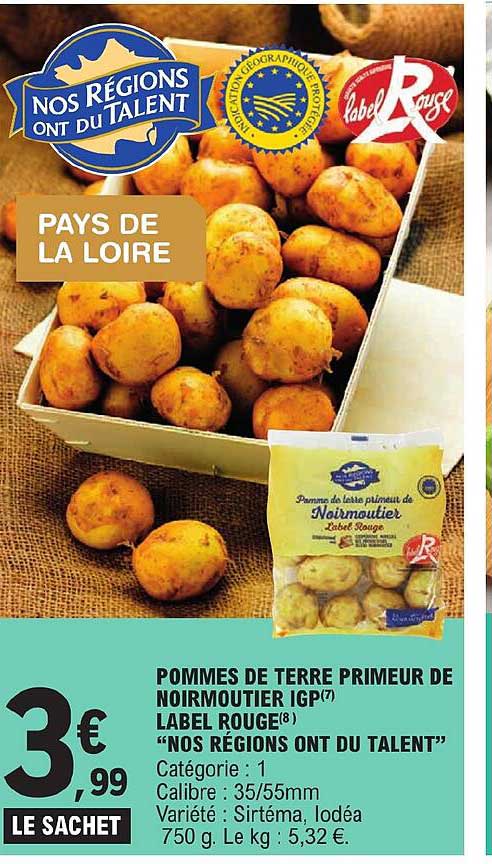 pommes de terre primeur de noirmoutier igp label rouge "nos régions ont talent"