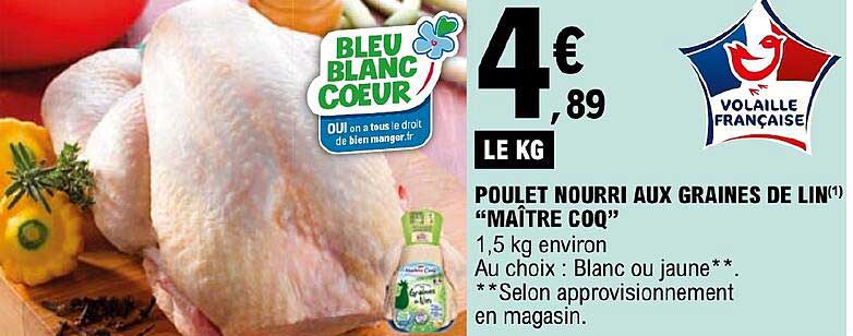 poulet nourri aux graines de lin "maître coq"