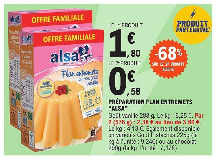 Préparation Flan Entremets "alsa"