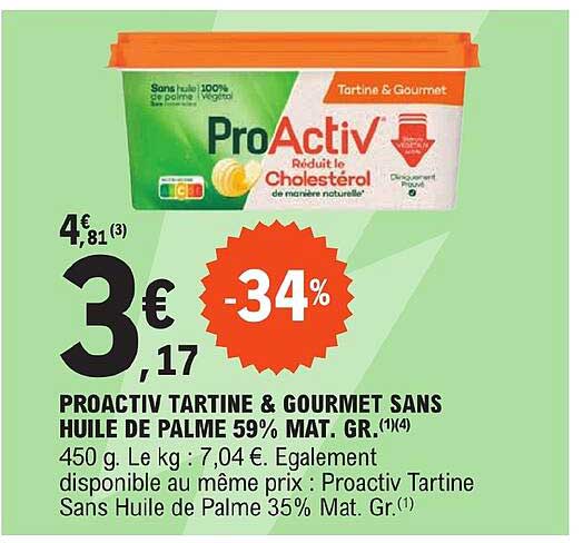 proactiv tartine & gourmet sans huile de palme 59% mat. gr.