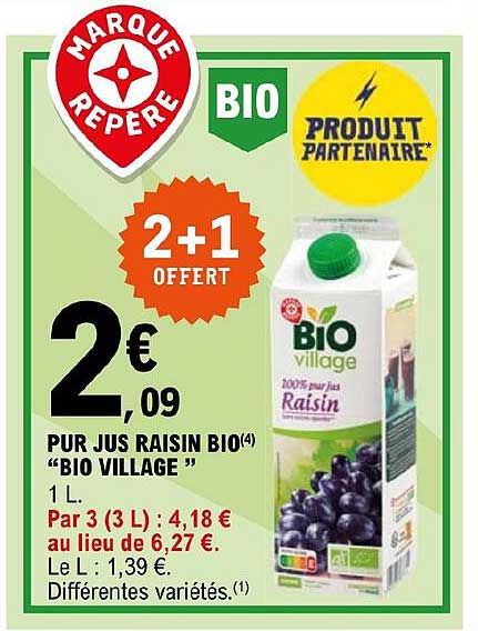 Pur Jus Raisin Bio "bio Village"