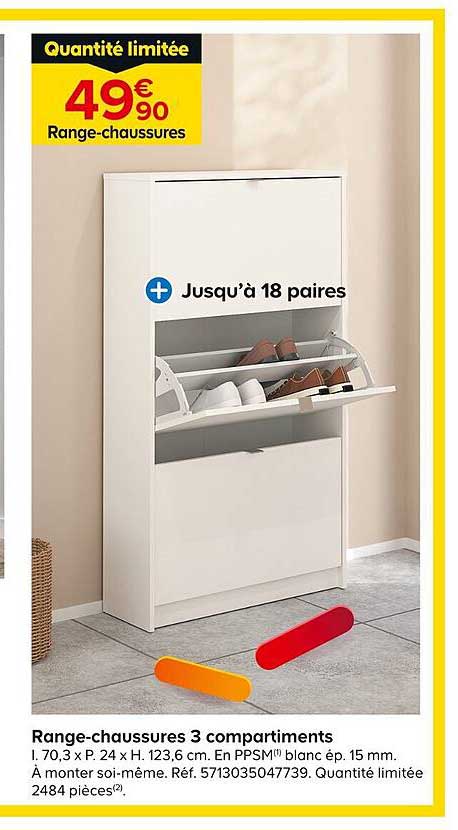 range-chaussures 3 compartiments