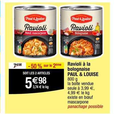 Ravioli à La Bolognaise Paul & Louise