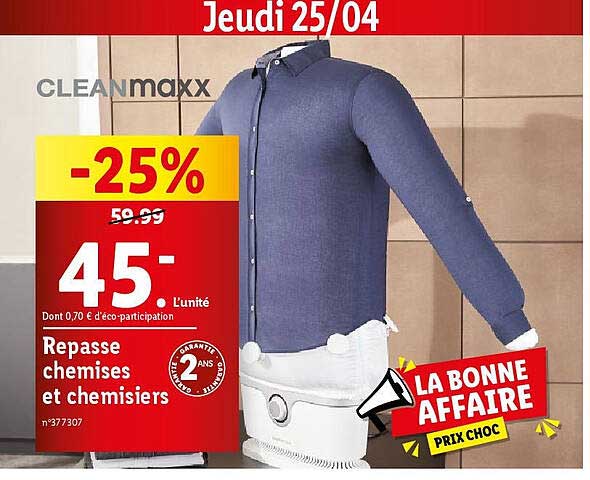 repasse chemises et chemisiers cleanmaxx