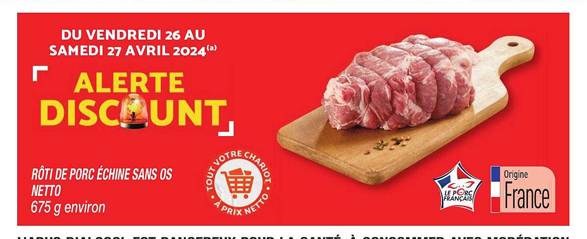 Rôti De Porc échine Sans Os Netto