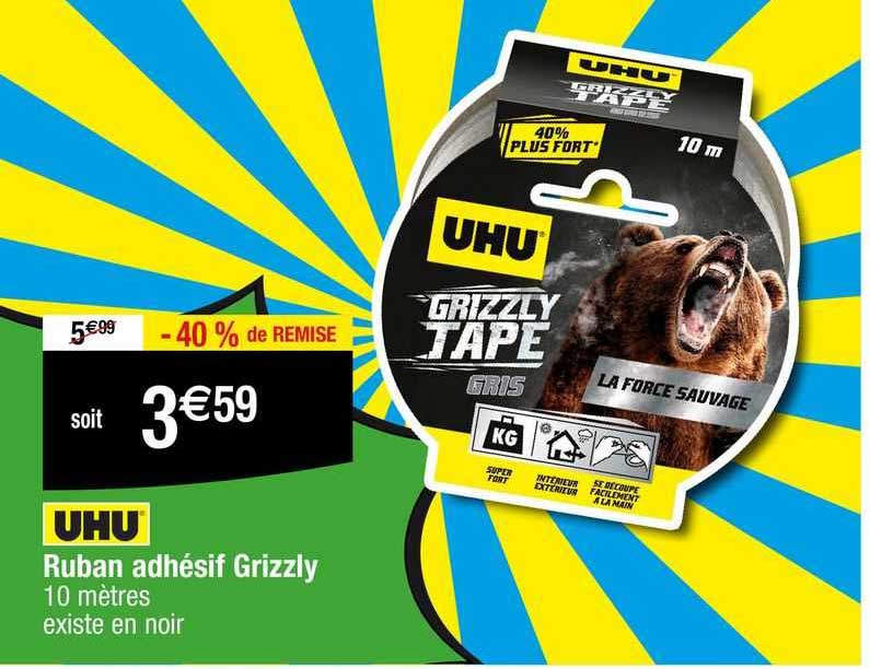 ruban adhésif grizzly uhu