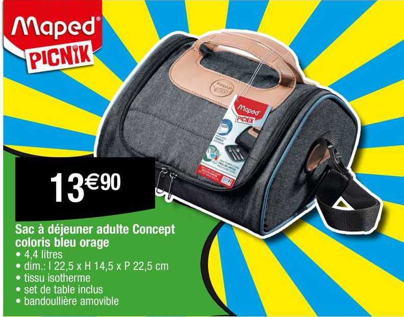 sac à déjeuner adulte concept coloris bleu orage