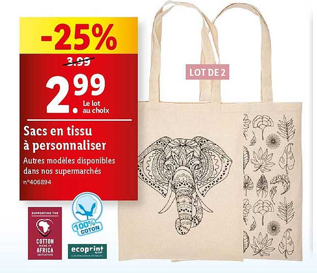 sacs en tissu à personnaliser