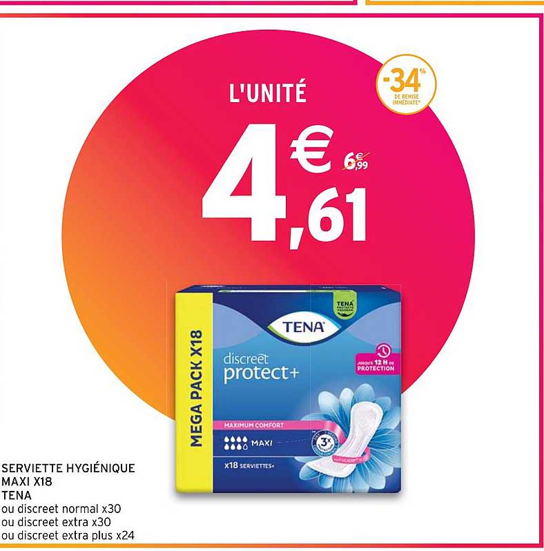 serviette hygiénique maxi x18 tena