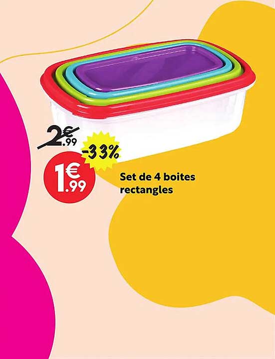 Set De 4 Boites Rectangles
