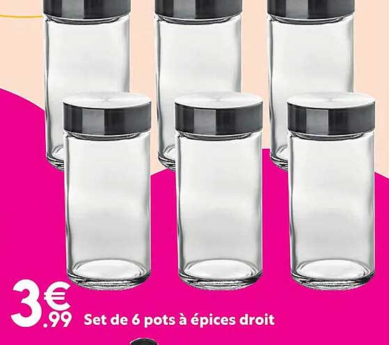 set de 6 pots à épices droit
