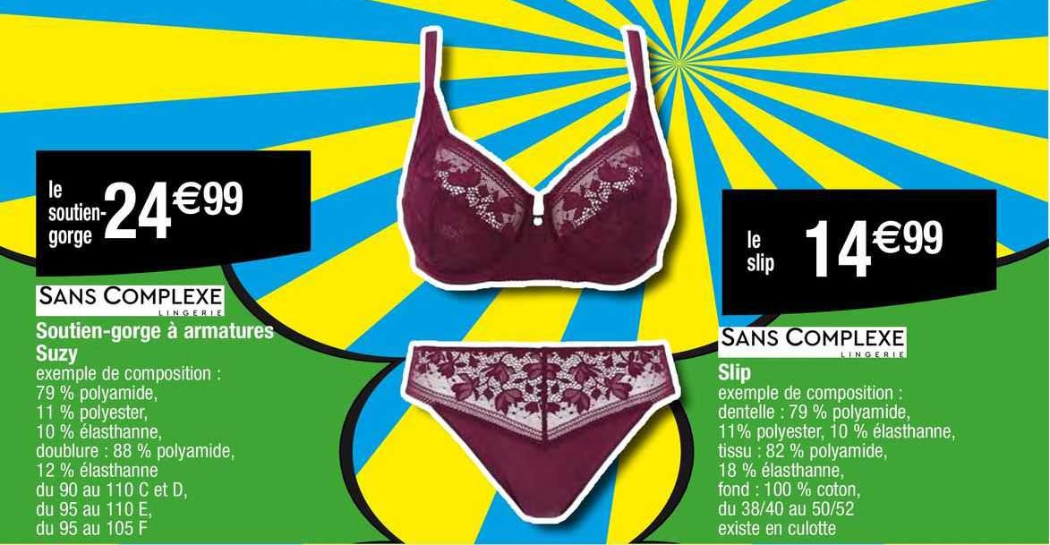 soutien-gorge à armatures suzy sans complexe, slip sans complexe