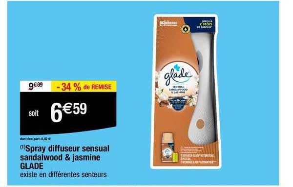 spray diffuseur sensual sandalwood & jasmine glade