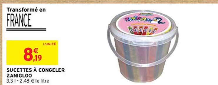 sucettes à congeler zaniglood