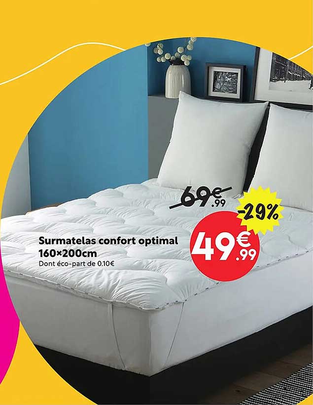 surmatelas confort optimal 160 x 200 cm