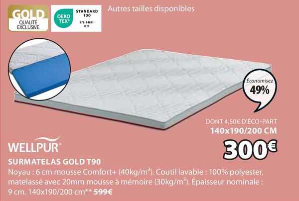 surmatelas gold t90 wellpur