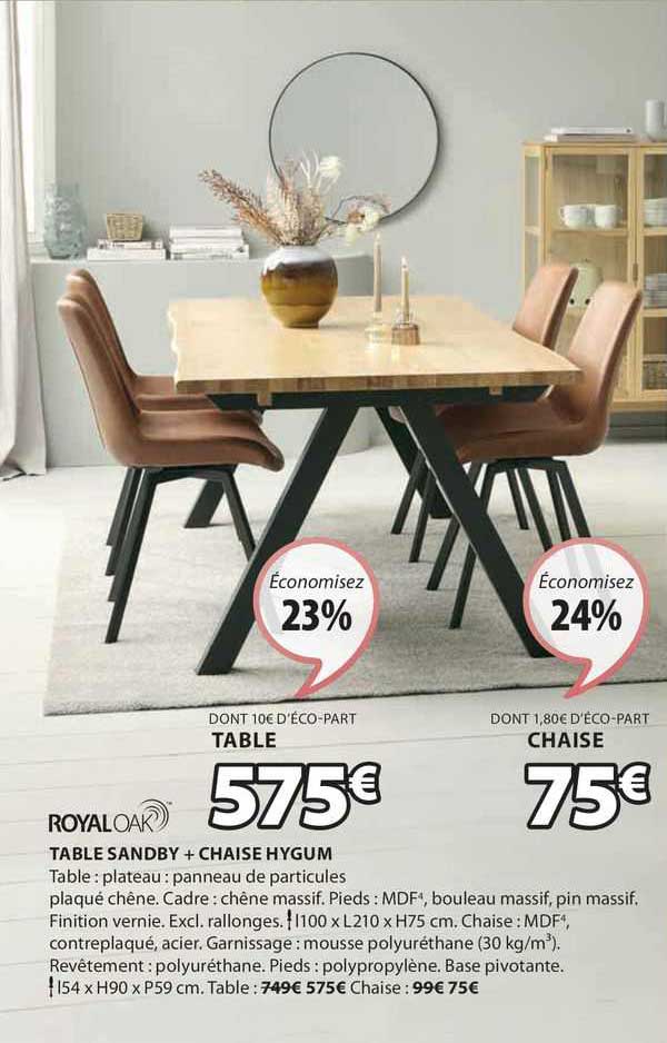 Table Sandby + Chaise Hygum Royal Oak