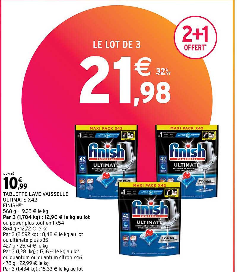 tablette lave-vaisselle ultimate x42 finish