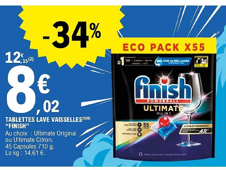 tablettes lave vaisselles "finish"