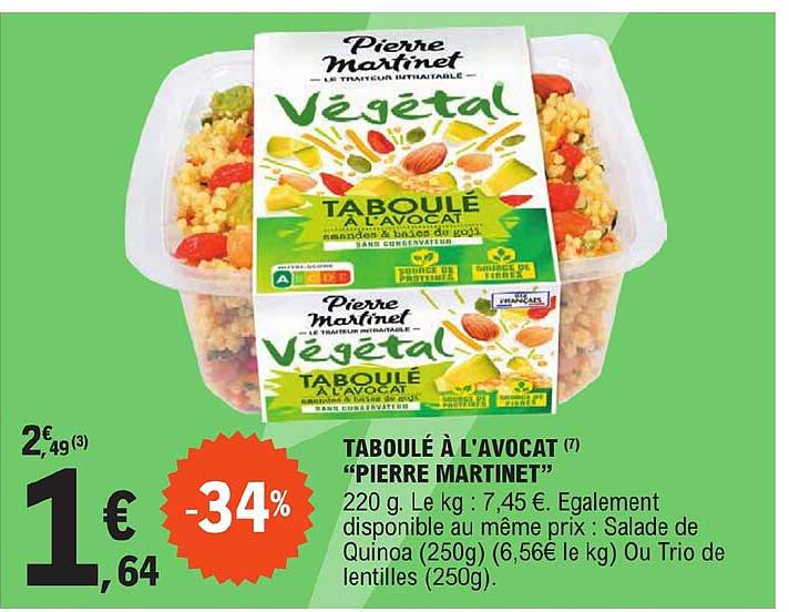 taboulé à l'avocat "pierre martinet"