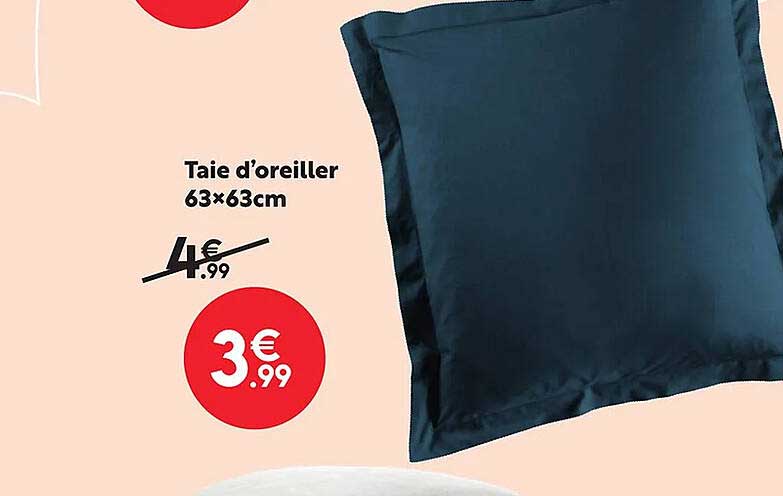 taie d'oreiller 63 x 63 cm