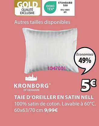 taie d'oreiller en satin nell kronborg