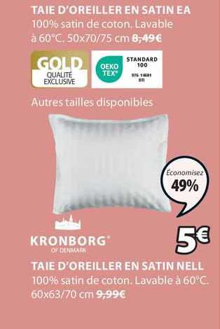 taie d'oreiller en satin nell kronborg