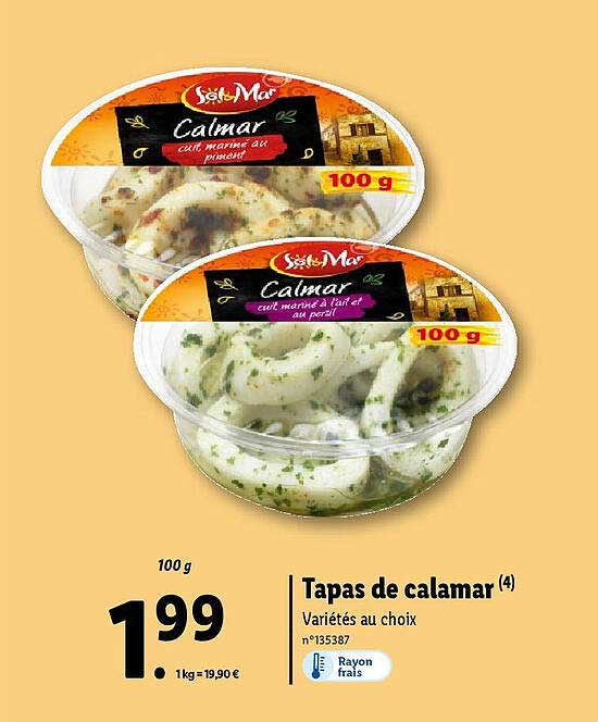 tapas de calamar sol & mar