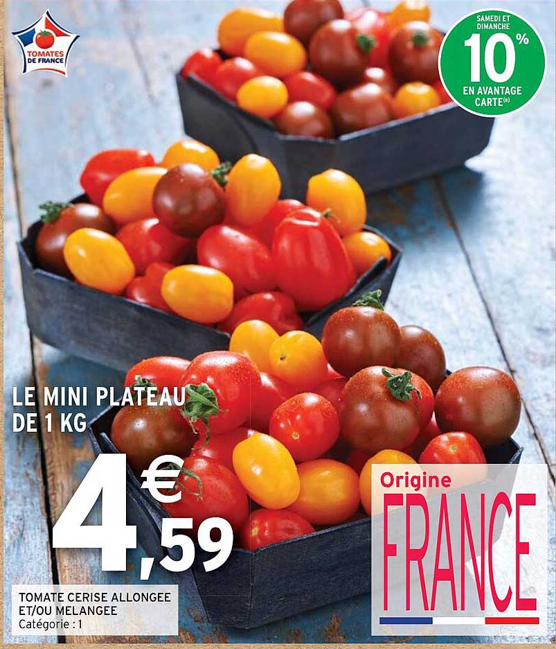 tomate cerise allongée et/ou mélangée