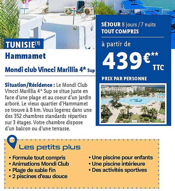 tunisie hammamet : mondi club vincci marilia 4*