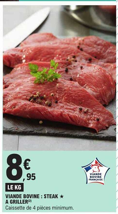viande bovine : steak*à griller