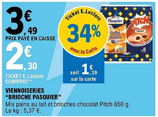 Viennoiseries "brioche Pasquier"