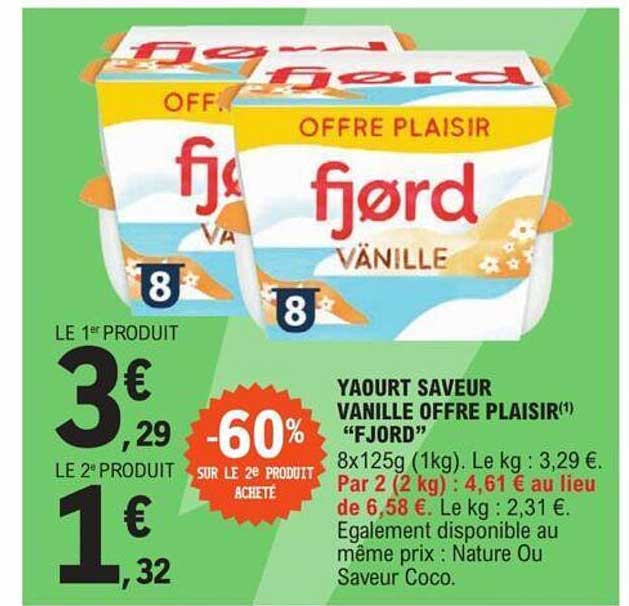 Yaourt Saveur Vanille Offre Plaisir Fjord