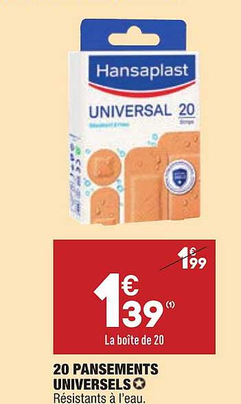 20 pansements unversels hansaplast